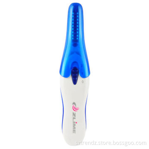 Portable electric eyelash curler, two level temperature, demountable eyelash comb & cosmetics